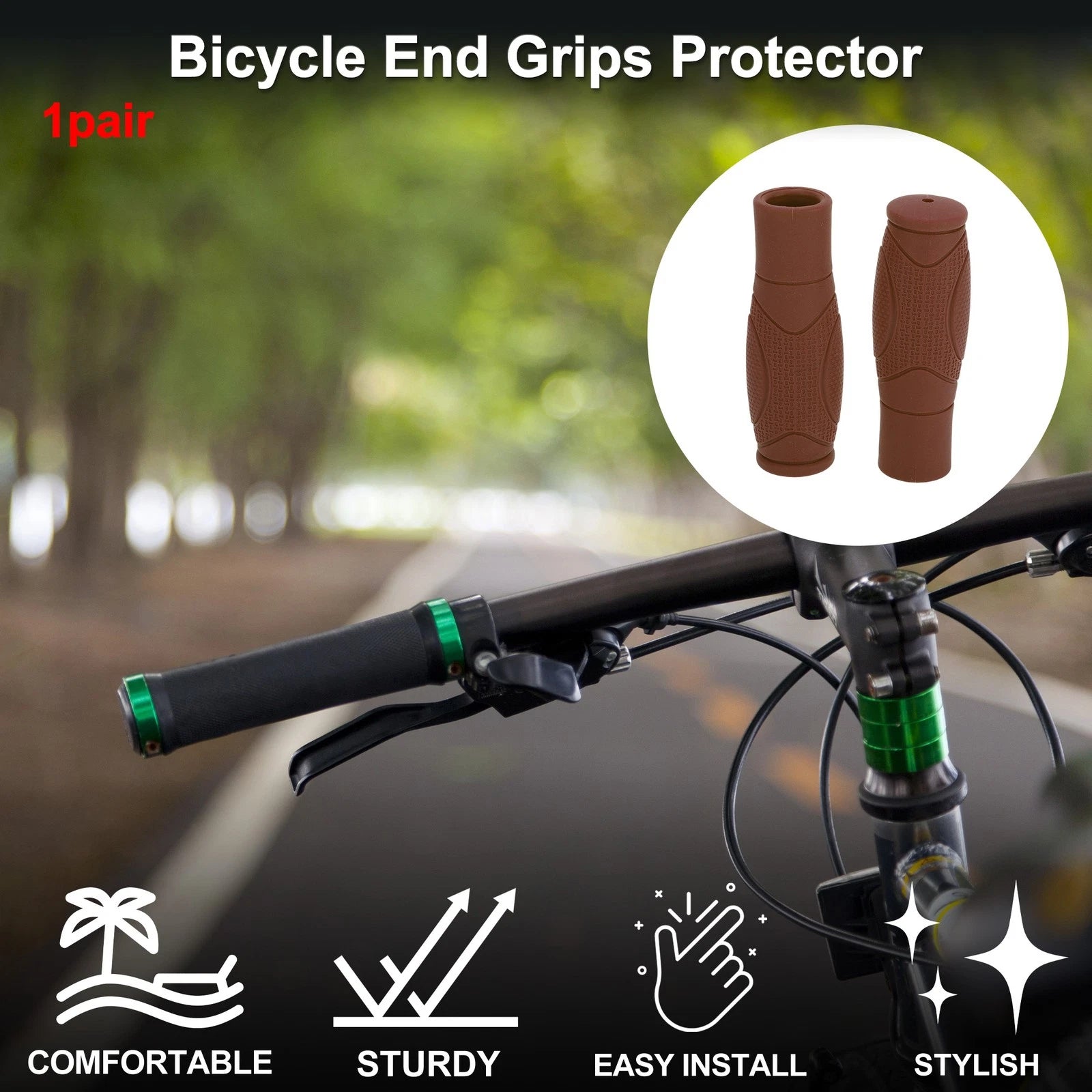 Handlebar Grips 125mm Pair for Scooter Bicycle Cycling End Grip Protector
