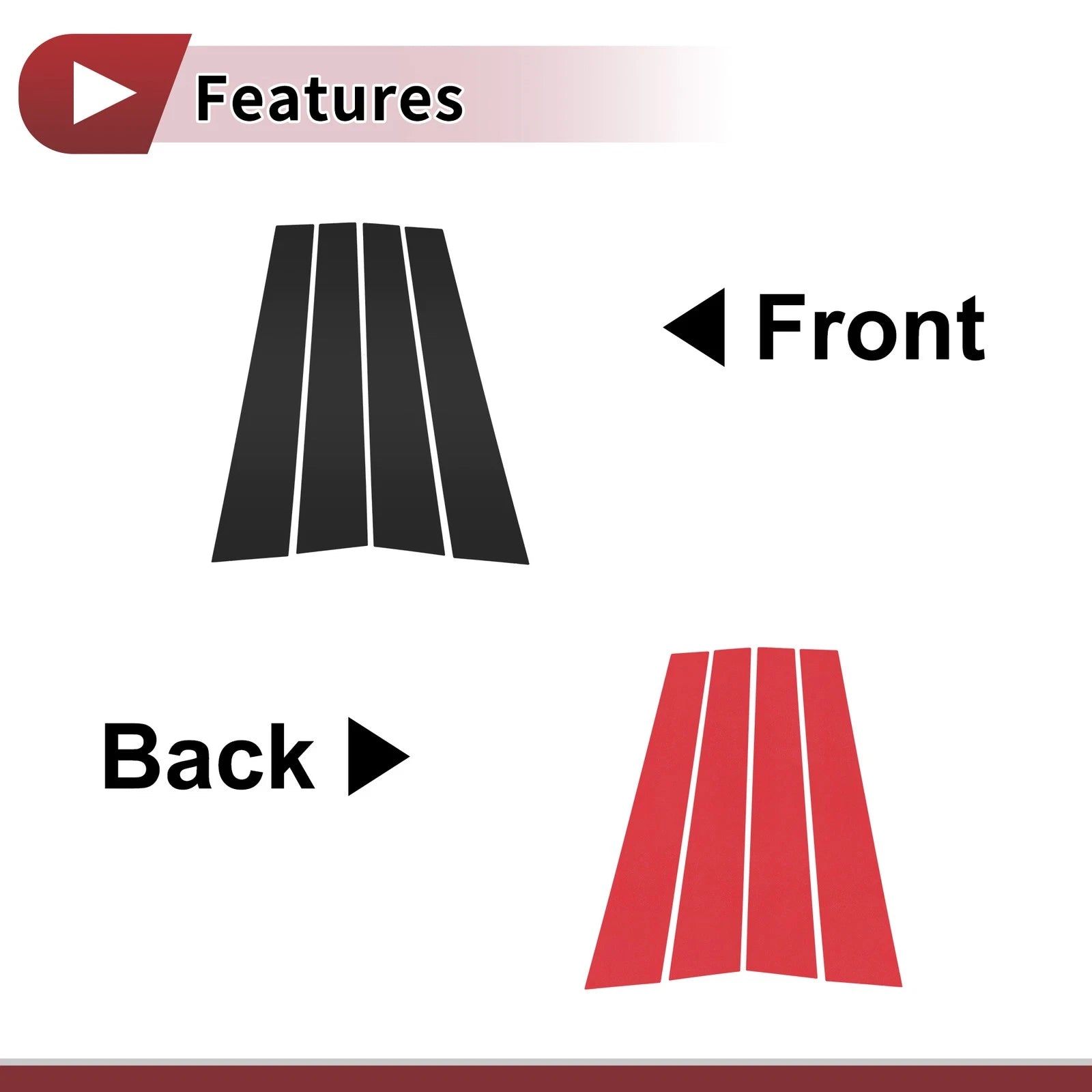 Door Pillar Window Trim Front Left Right for Lexus RX (1998–2002) Black 4 Pcs