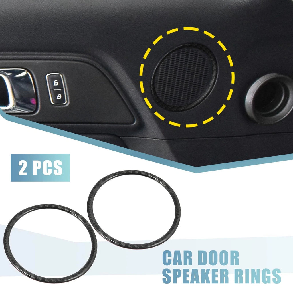2Pcs Door Speaker Rings Cover Replacement for Ford Mustang (2015–2020)