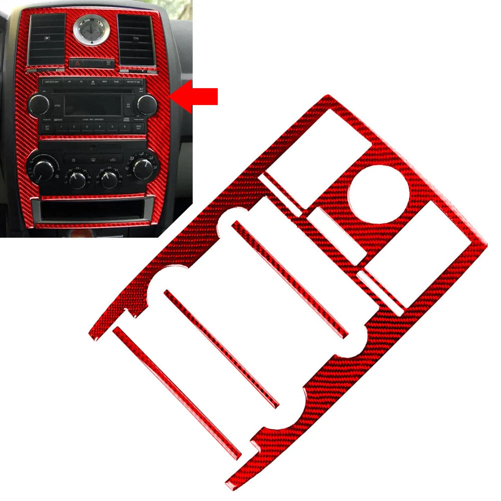 Center Console Climate Control CD Panel Cover Trim for Chrysler 300 (2005–2010) Red