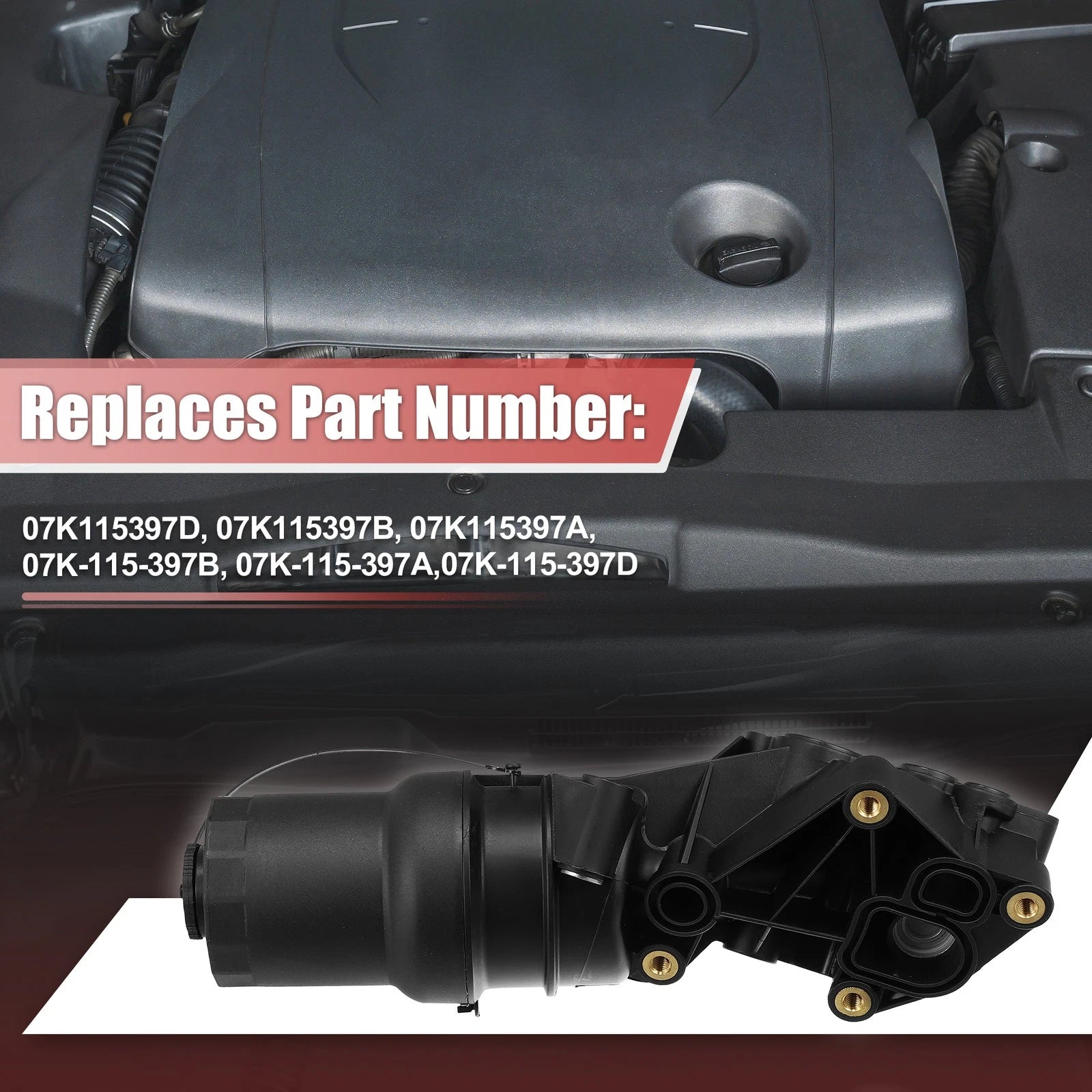 Oil Filter Base Housing Assembly OEM Replacement for VW Jetta Golf Beetle (2006–2014)