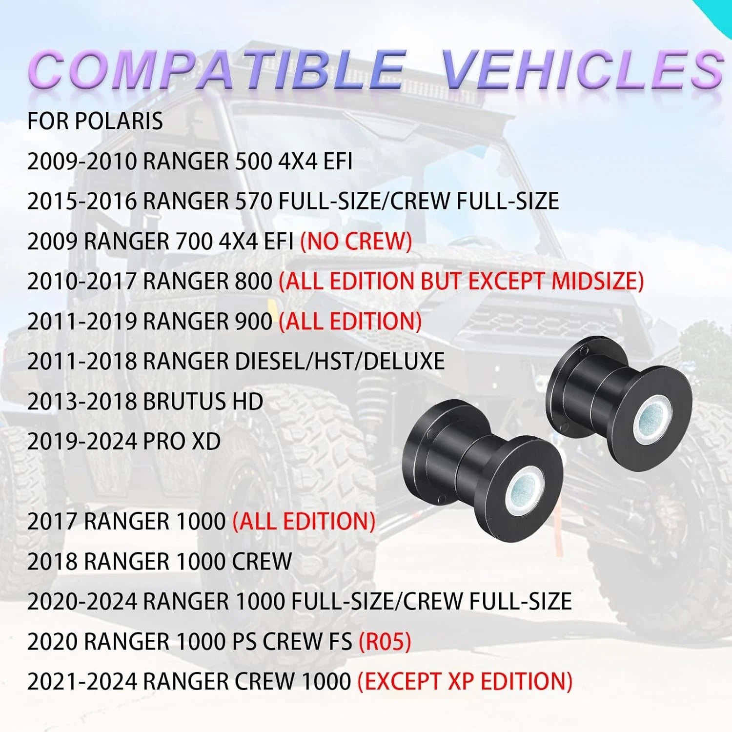 Shock Bushings Sleeve Kit for Polaris Ranger 500 570 700 800 900 1000