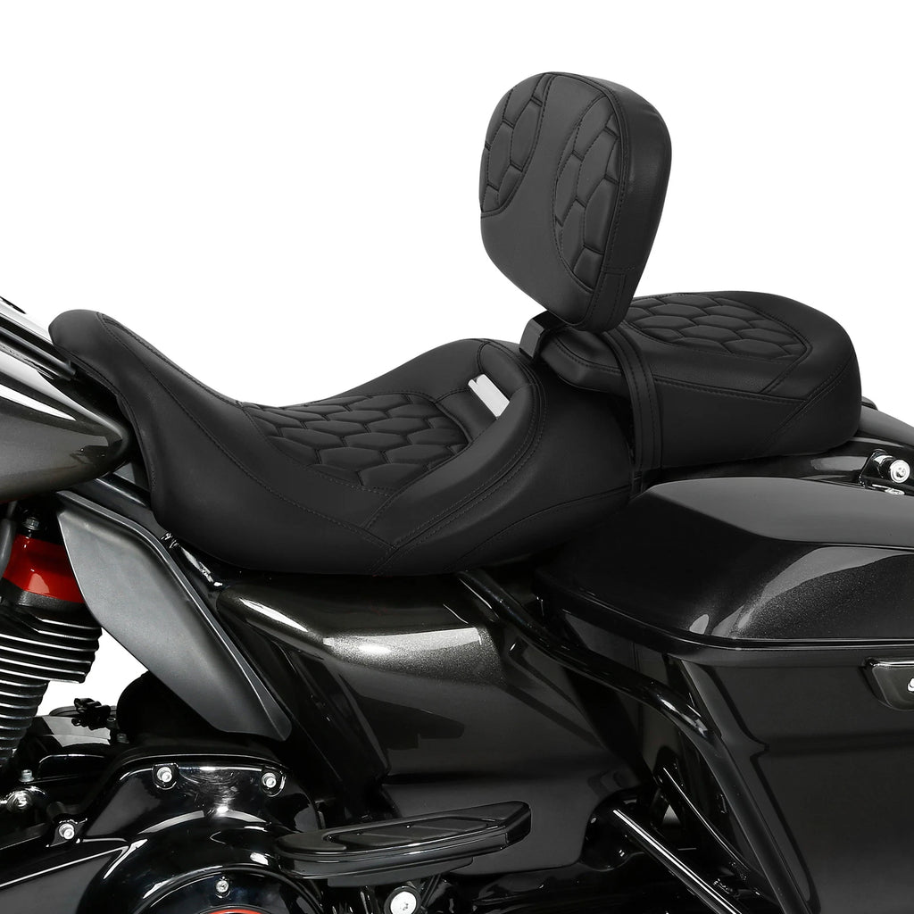 Driver & Passenger Backrest for Harley Road Glide (2009–2023) Black