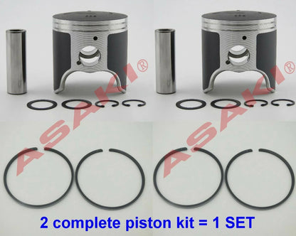 2X Piston Kit 66E-11636-00 + Ring Oversize 0.50 for Yamaha GP800 PV (1999–2001)