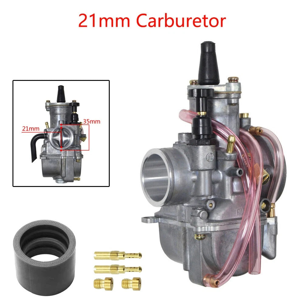 21mm Carburetor with Power Jet for PWK21 Carb 50-100cc Engine (2/4 Stroke)