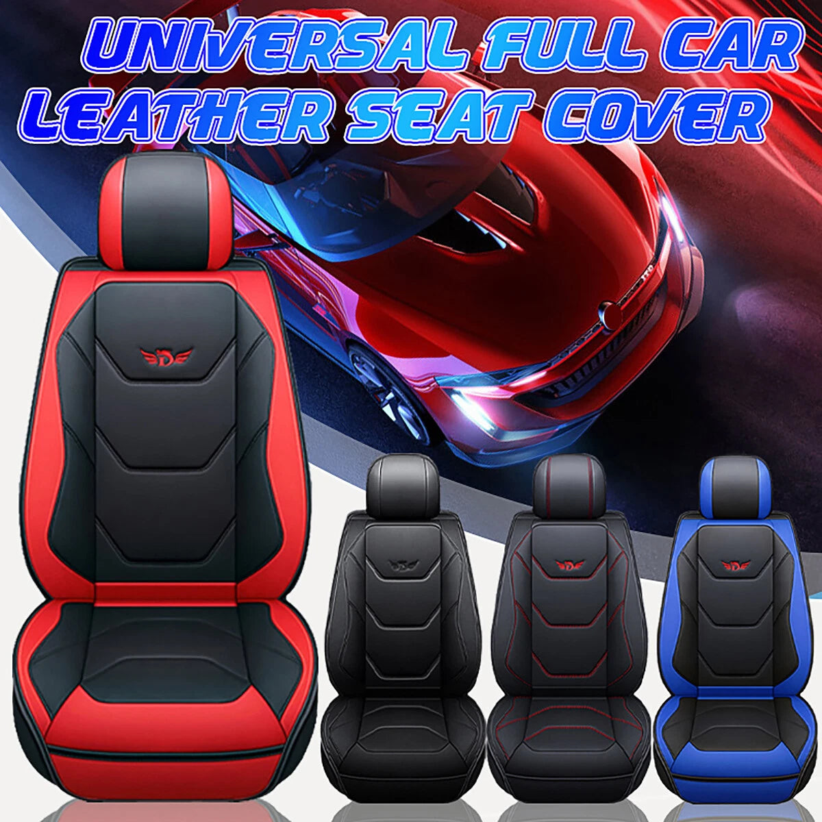 Luxury PU Leatherette Car Seat Covers Universal Fit