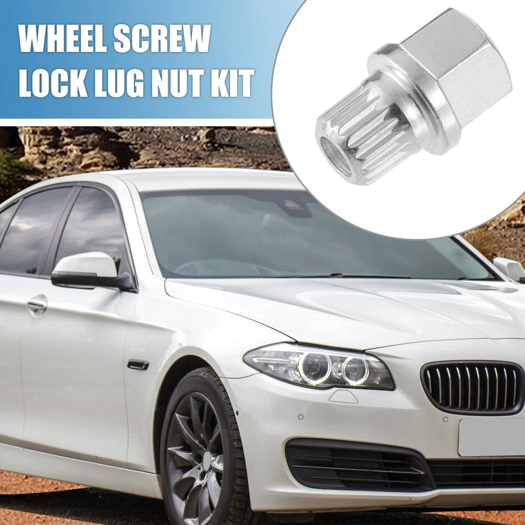 Lug Nut Lock Kit with Wheel Screw Socket Protector for BMW (2005–2020)