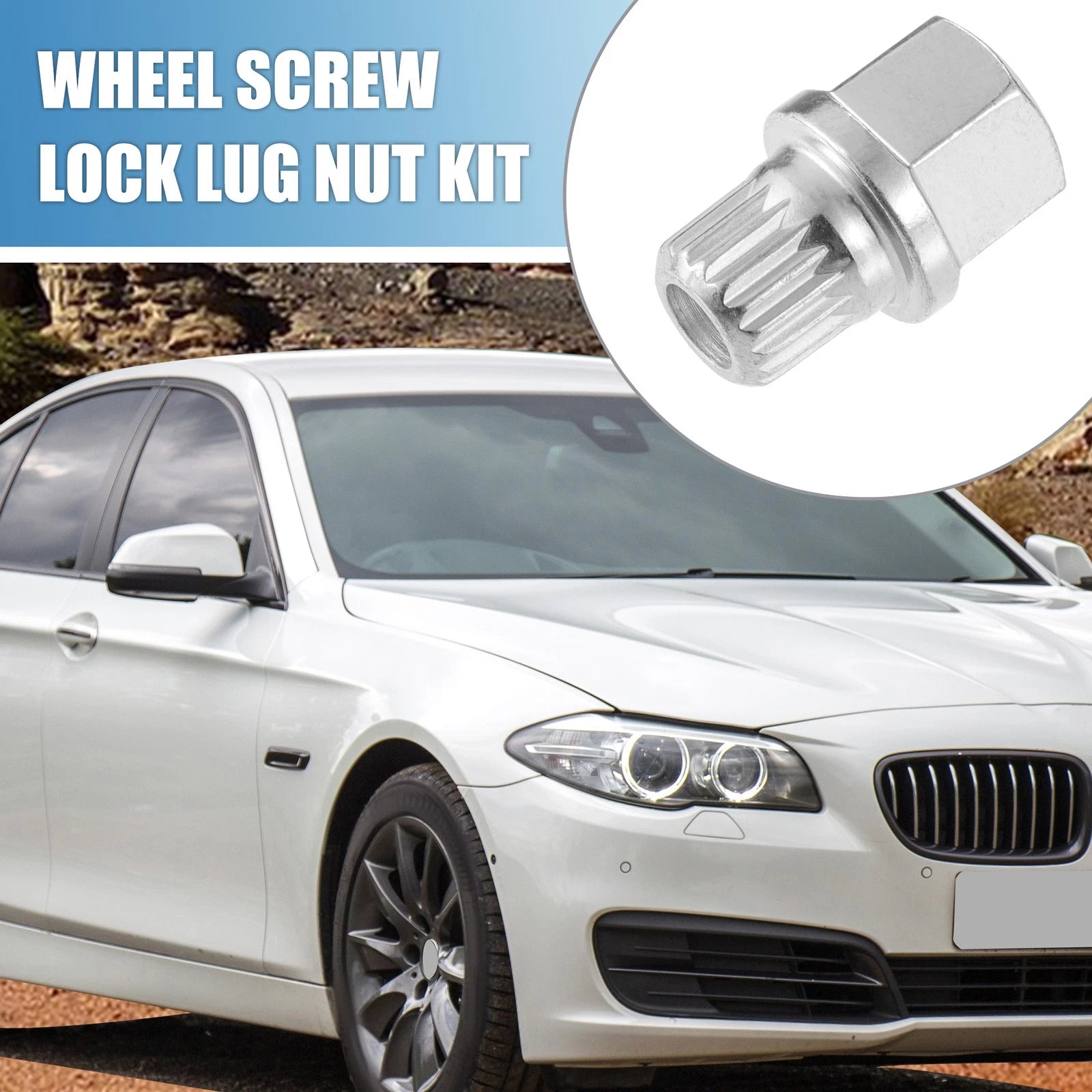 Lug Nut Lock Kit with Wheel Screw Socket Protector for BMW (2005–2020)