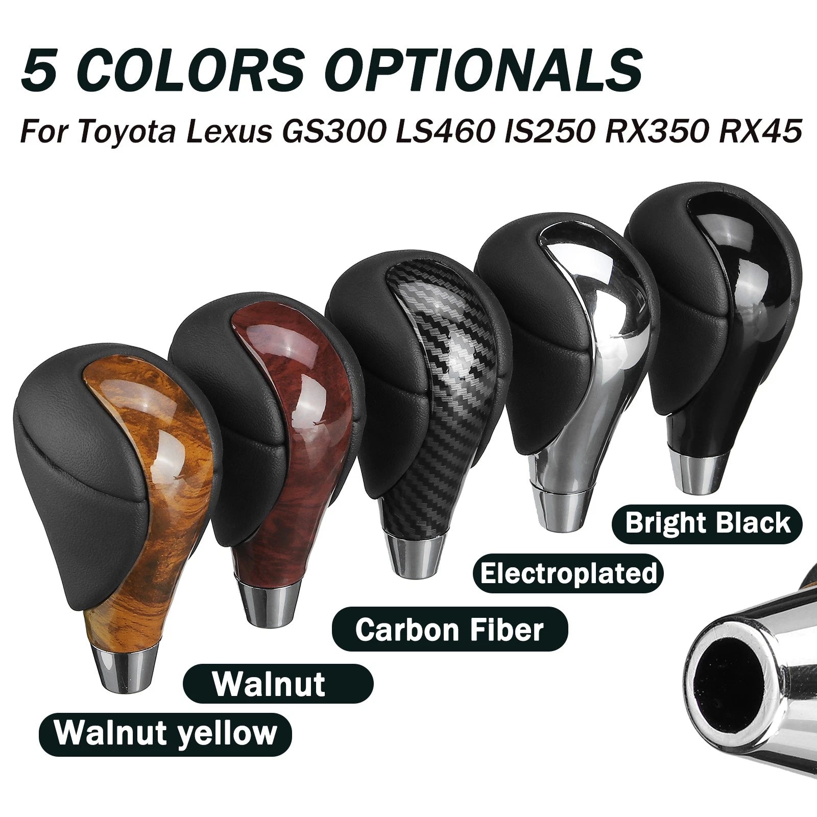 PU Leather Gear Shift Knob for Toyota Lexus GS300 LS460 IS250 RX350 (1998–2021)