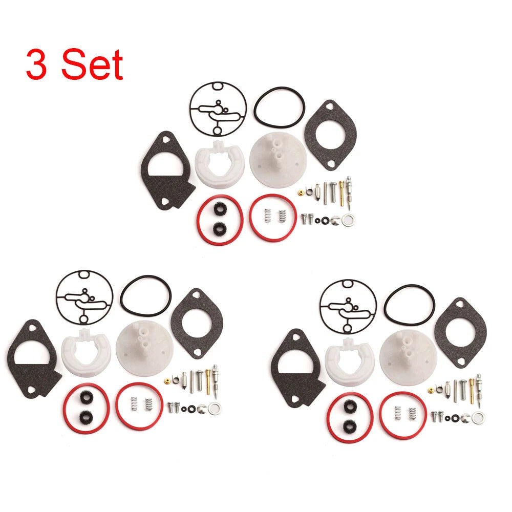 3X Carburetor Overhaul Kit for Nikki B & Stratton Craftsman (796184, 698787, 699900)