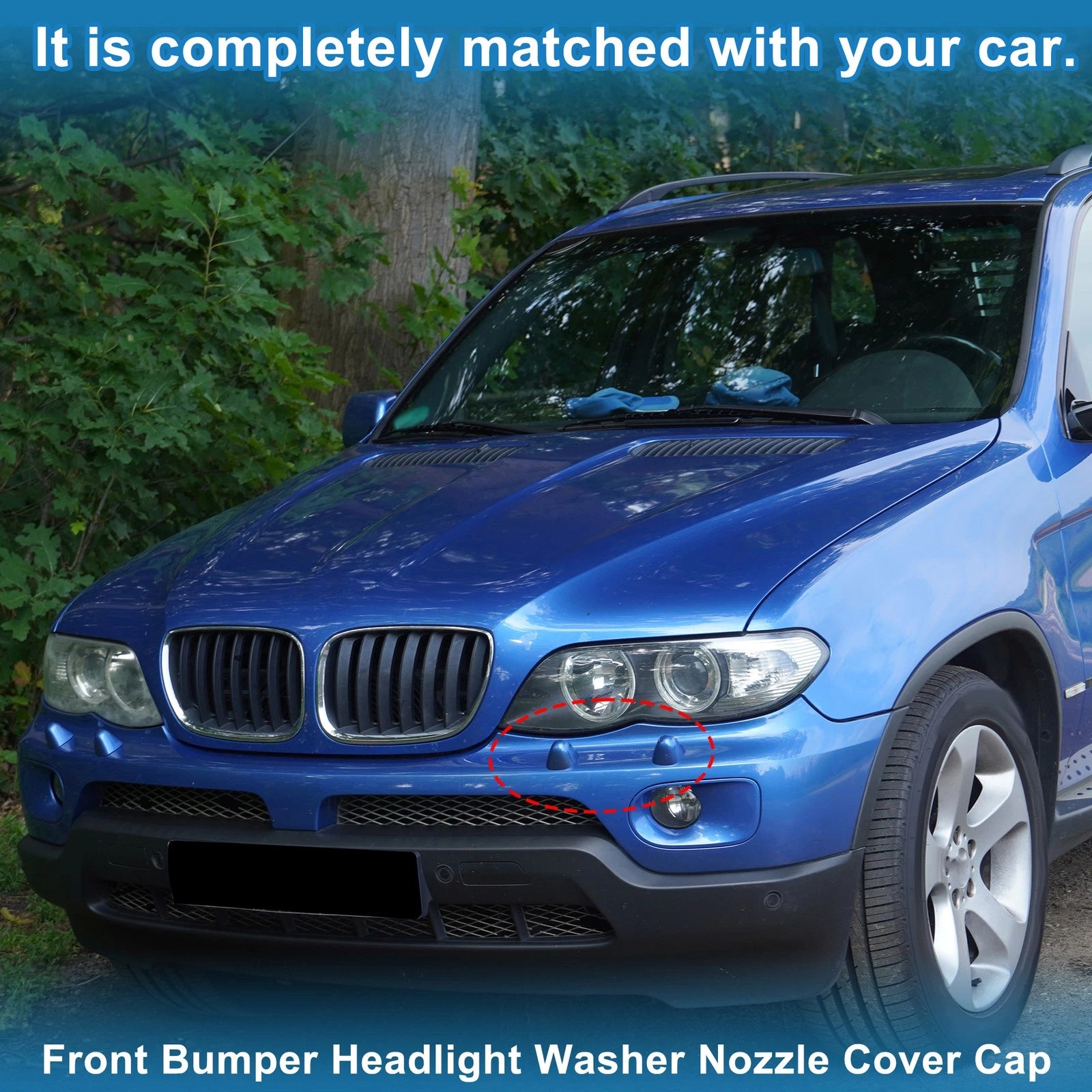 Front Left Headlight Washer Nozzle Cover Cap for BMW X5 4.4L (2007–2013)