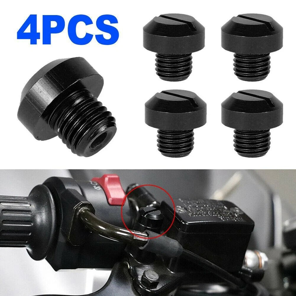 4 PCS Motorcycle Mirror Hole Screws Bolts Cover Cap Aluminum