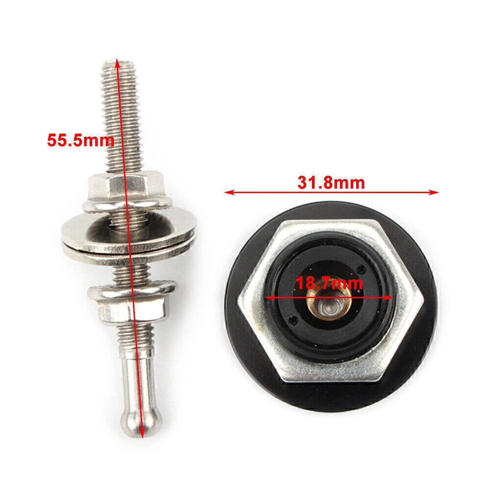 Red Push Button Quick Release Hood Pins for Universal Vehicles