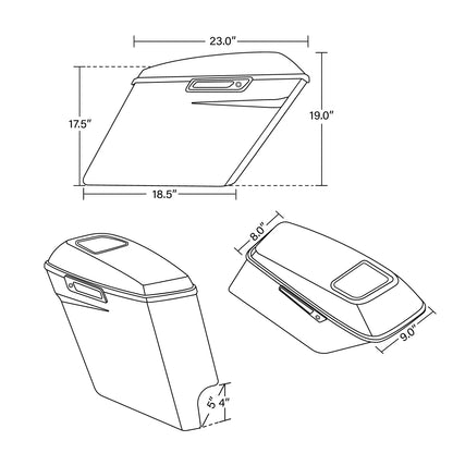Stretched Saddlebag Speaker Lid for Harley Road Glide (2014–2024)