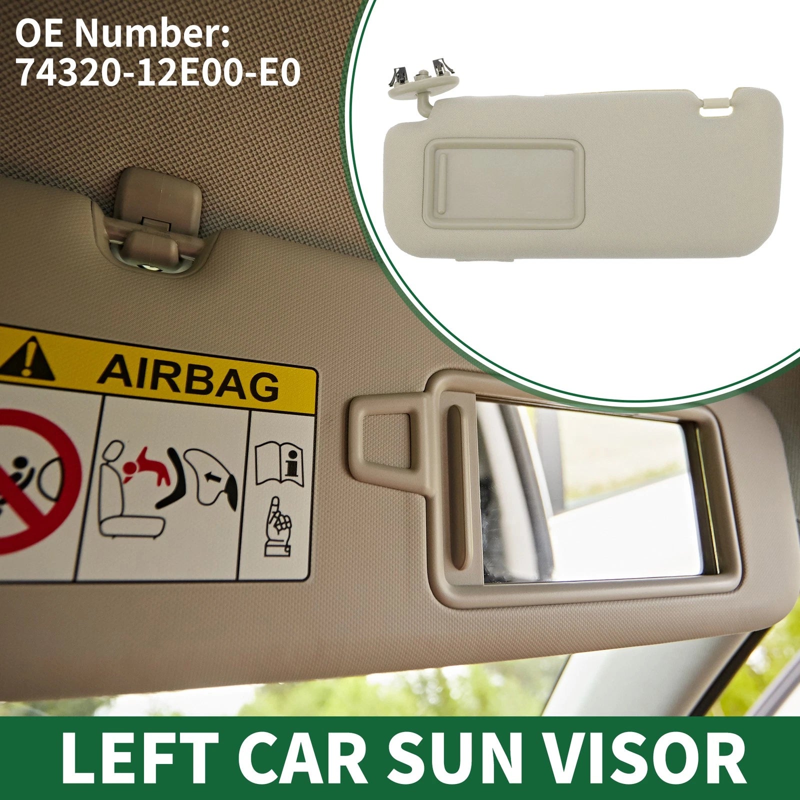 Left Car Sun Visor with Mirror for Toyota Corolla (2011–2013)