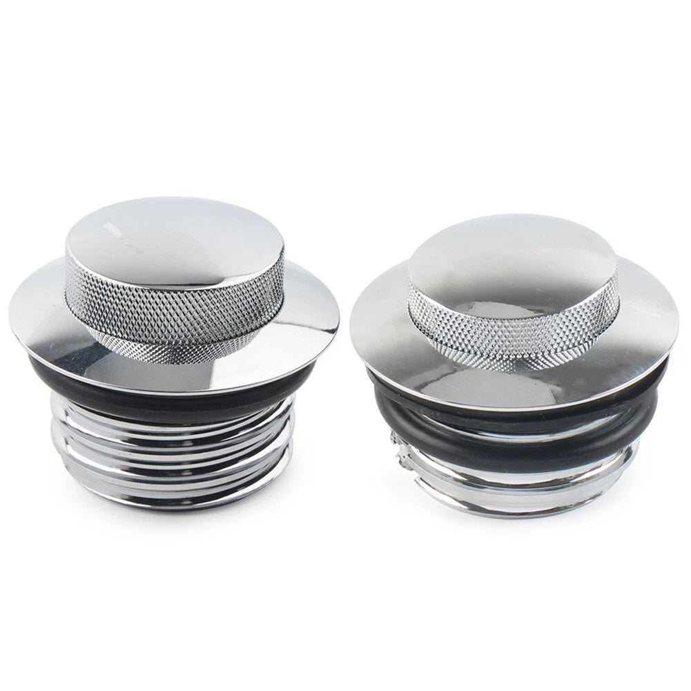Flush Pop Up Gas Cap Vented Fuel Tank Cover for Harley (Chrome)