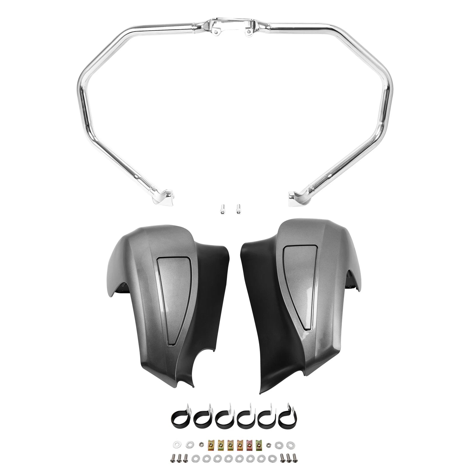 Chrome Engine Crash Bar Lower Fairings for Indian Chief Chieftain (2014–2023)