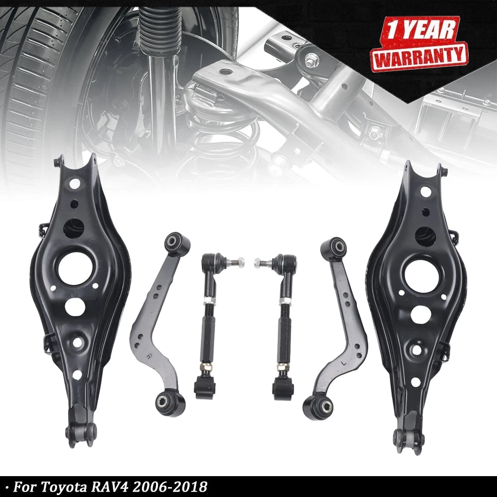 6PC Rear Upper & Lower Suspension Control Arm for Toyota RAV4 (2006–2018)