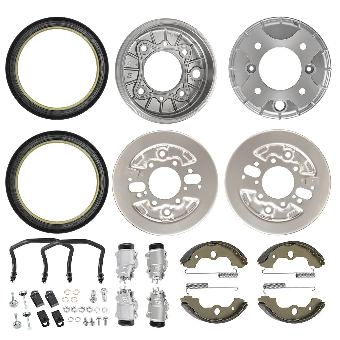 Front Brake Drum Hub Plate Shoes Kit for Honda Foreman 400 TRX400FW (2002–2004)