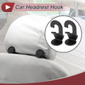 2 Pcs Universal Car Seat Headrest Hook for Purses and Bags (Black)
