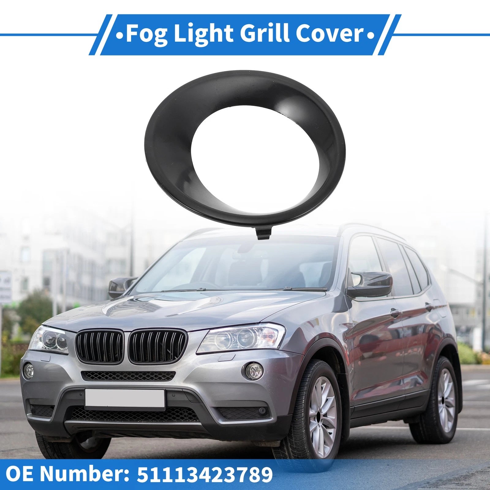 Front Left Fog Light Grill Replacement for BMW X3 (2007–2010)