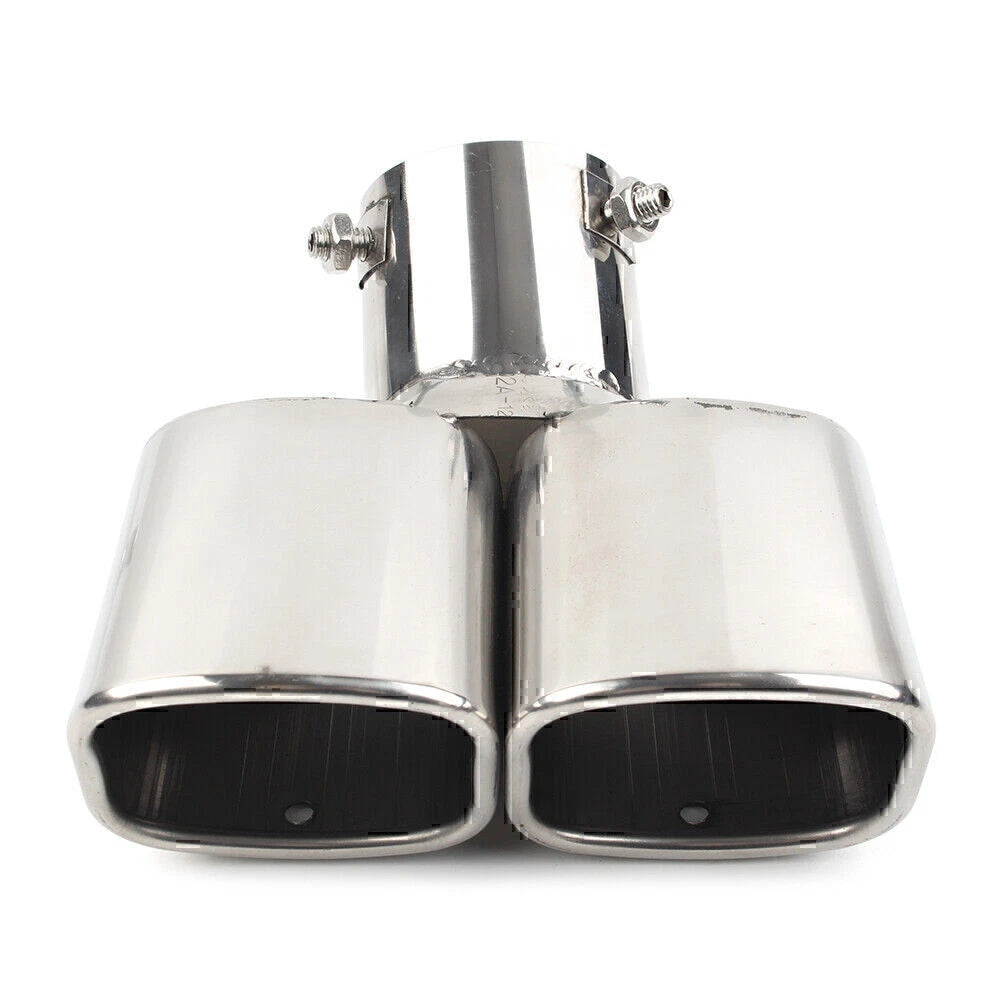 Dual Steel Rear Exhaust Pipe Tail Muffler Tip for Universal Fit