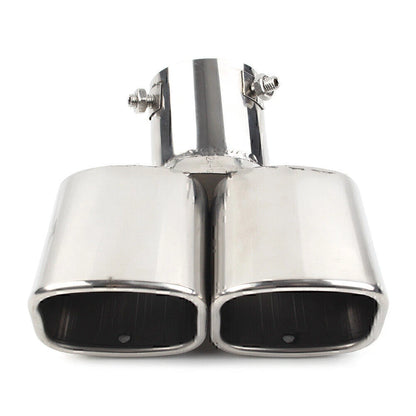 Dual Steel Rear Exhaust Pipe Tail Muffler Tip for Universal Fit