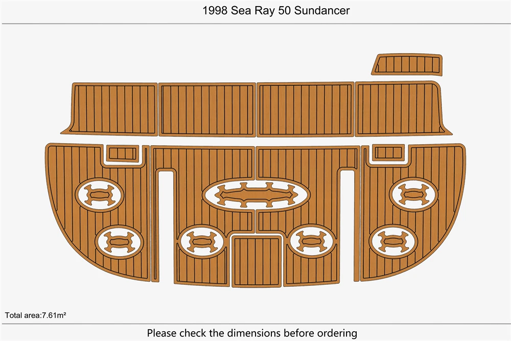 EVA Pad Teak Flooring Mat for Sea Ray 50 Sundancer (1996)