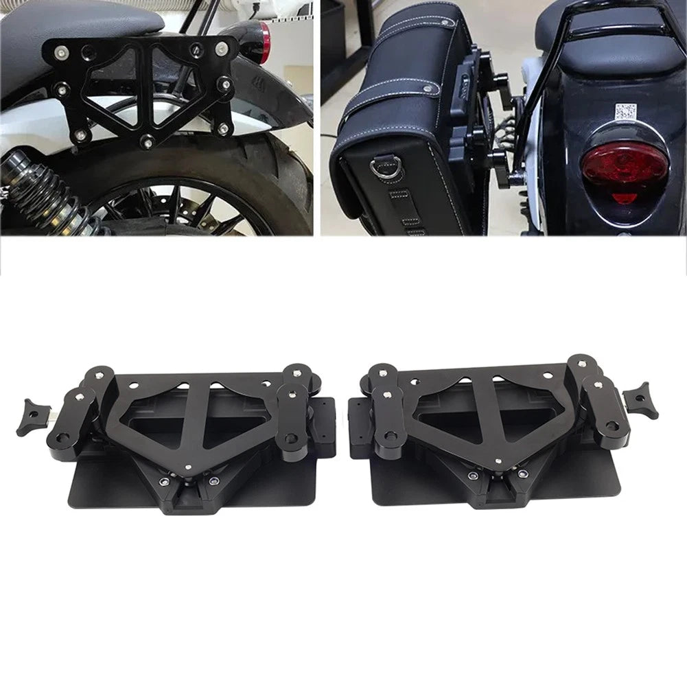 Motorcycle Saddlebag Guard Rails Bracket Quick Release Lockable Mount For Harley