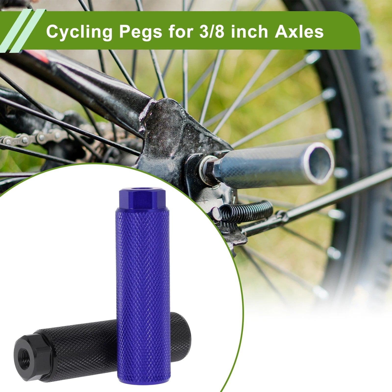4 Pcs 100mm Bike Pegs Heavy Duty Replacement for Bicycle Backseats (Black)