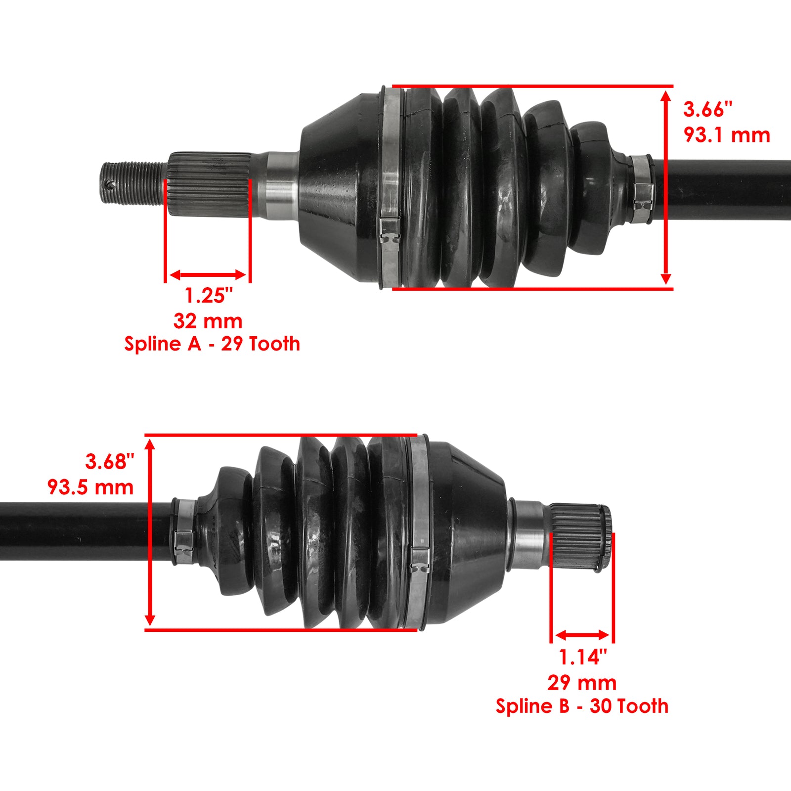 Rear Left Right CV Joint Axle for Can-Am Maverick X3 Max Turbo (2018–2021)