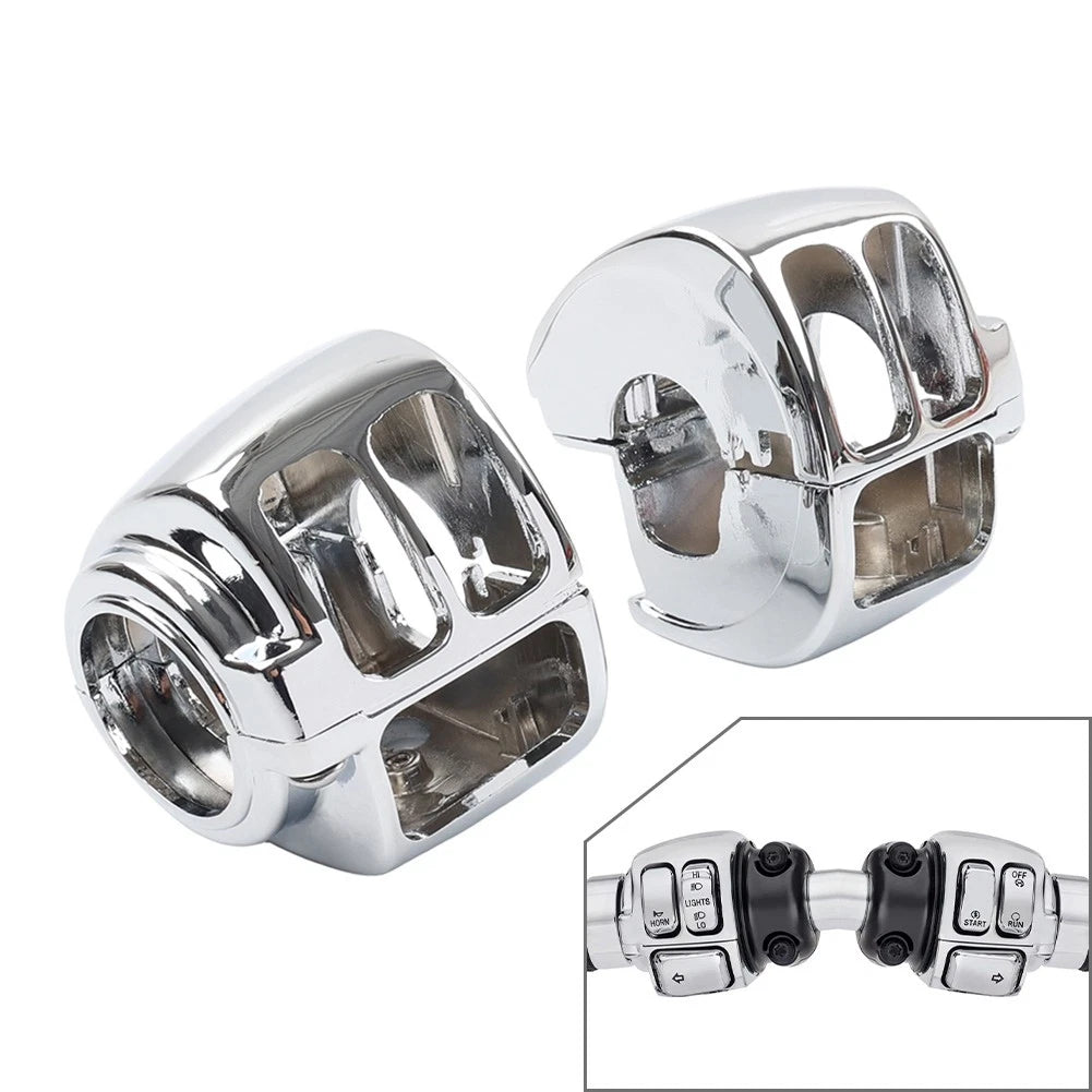Chrome Hand Control Switch Housing Cover for Harley Road King FLHR (1996–2013)