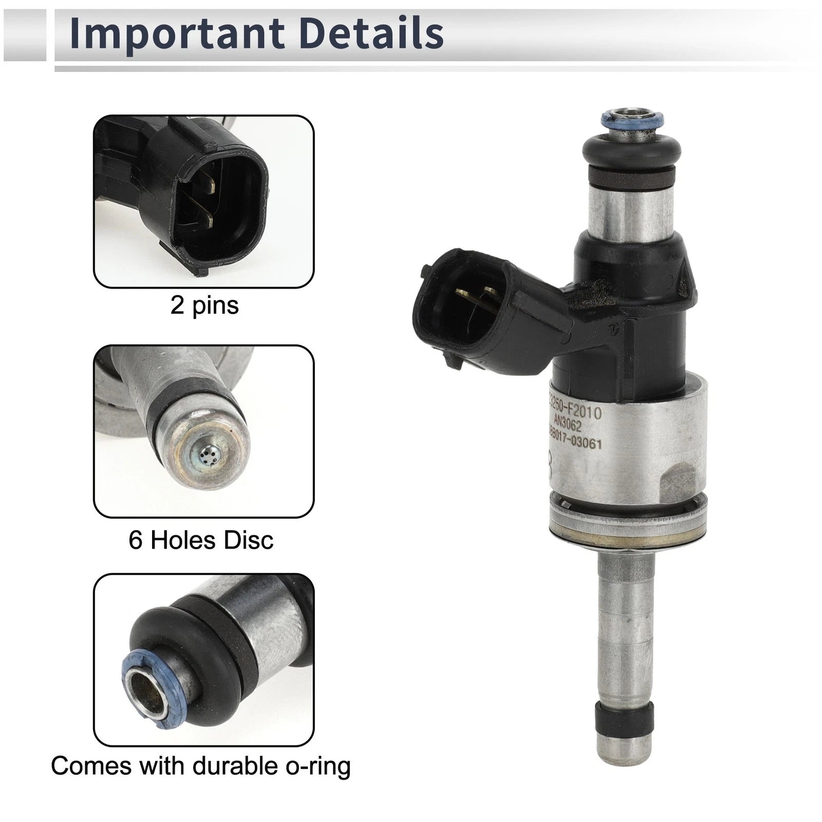Fuel Injector Replacement for Toyota Corolla 2.0 (2020–2024) 1 PC Black Silver