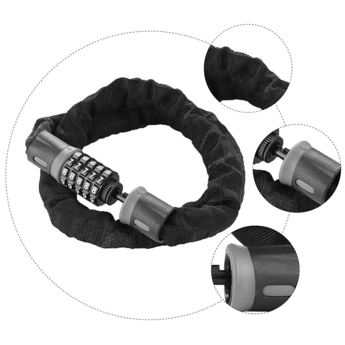 Stainless Steel Bicycle Lock with Adjustable Length