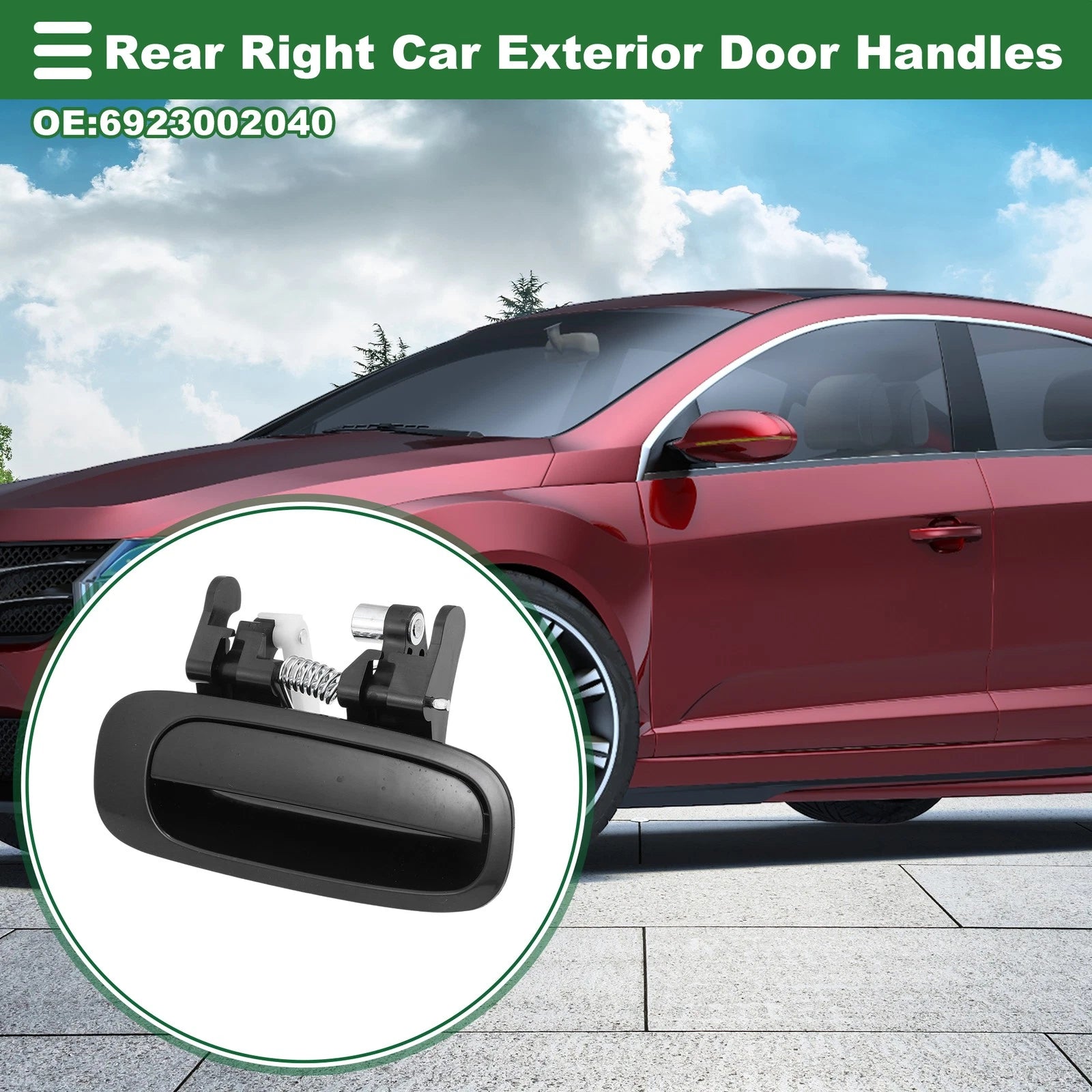 Rear Right Exterior Door Handle Replacement for Toyota Corolla (1998–2002)