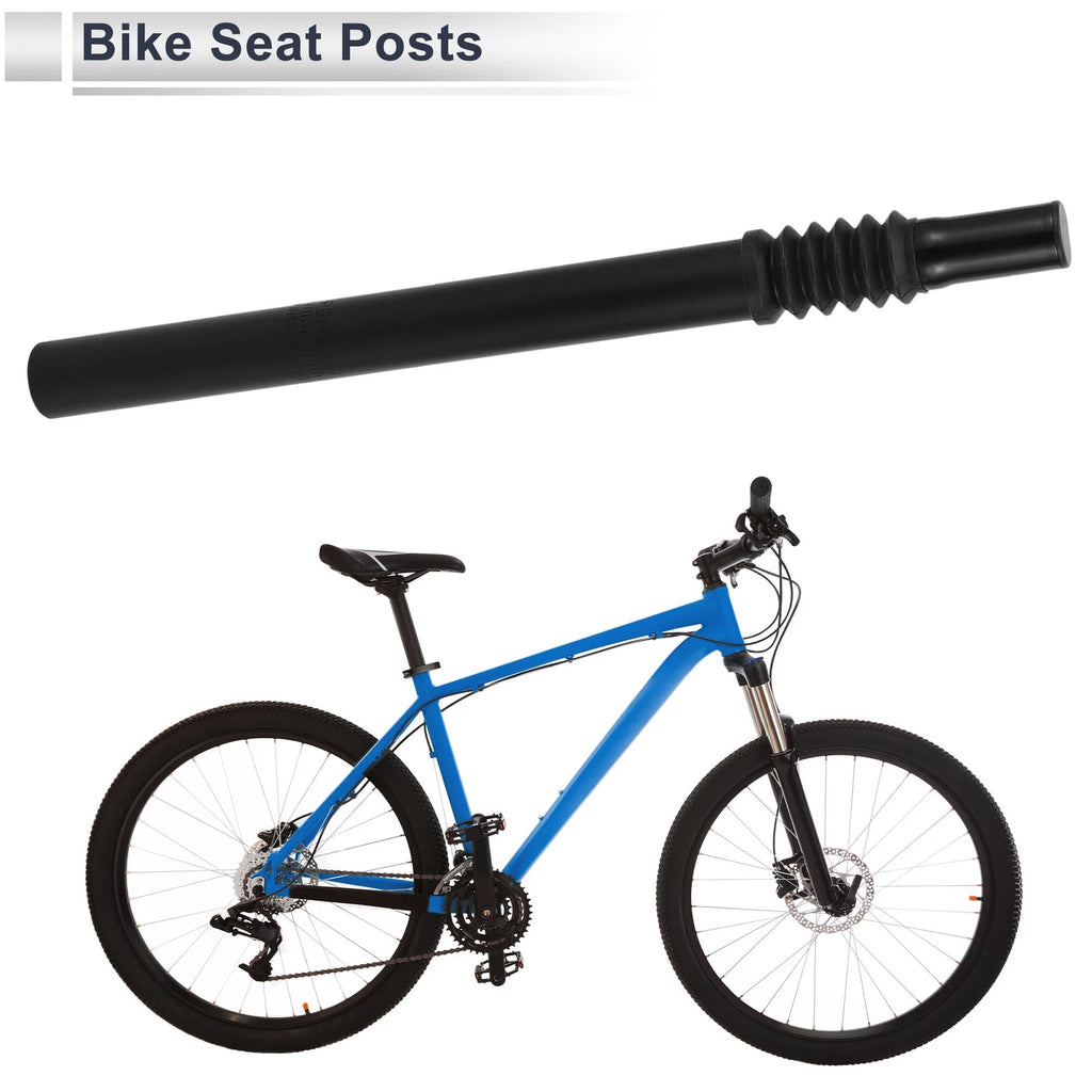 Seat Post 27.2x350mm Replacement Shock Absorbing Bike Saddle for Black Alloy