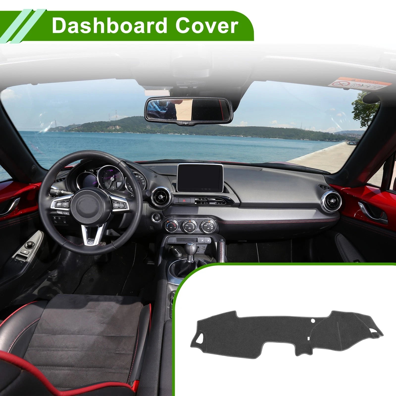 Dash Cover for Mazda MX-5 (2015–2022) Polyester No Hud Dashboard Gray