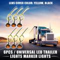 Universal LED Trailer Marker Lights 12V Waterproof Yellow 6 Pack