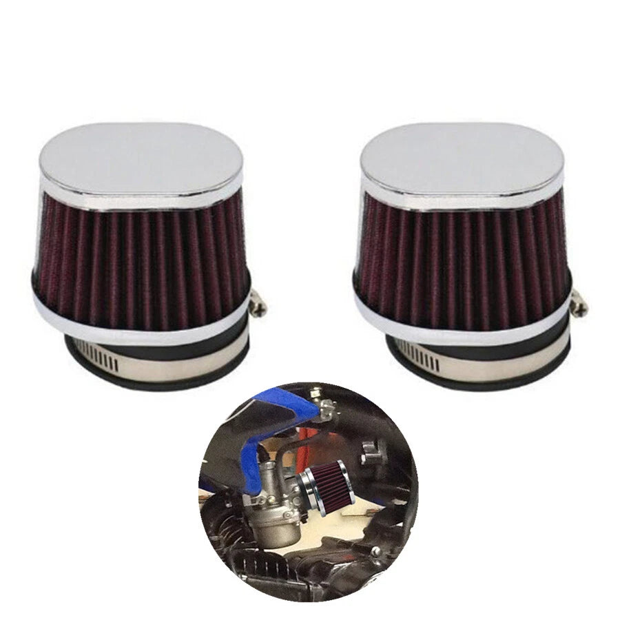 2X Air Filter for Motorcycle (58MM-62MM Inlet)