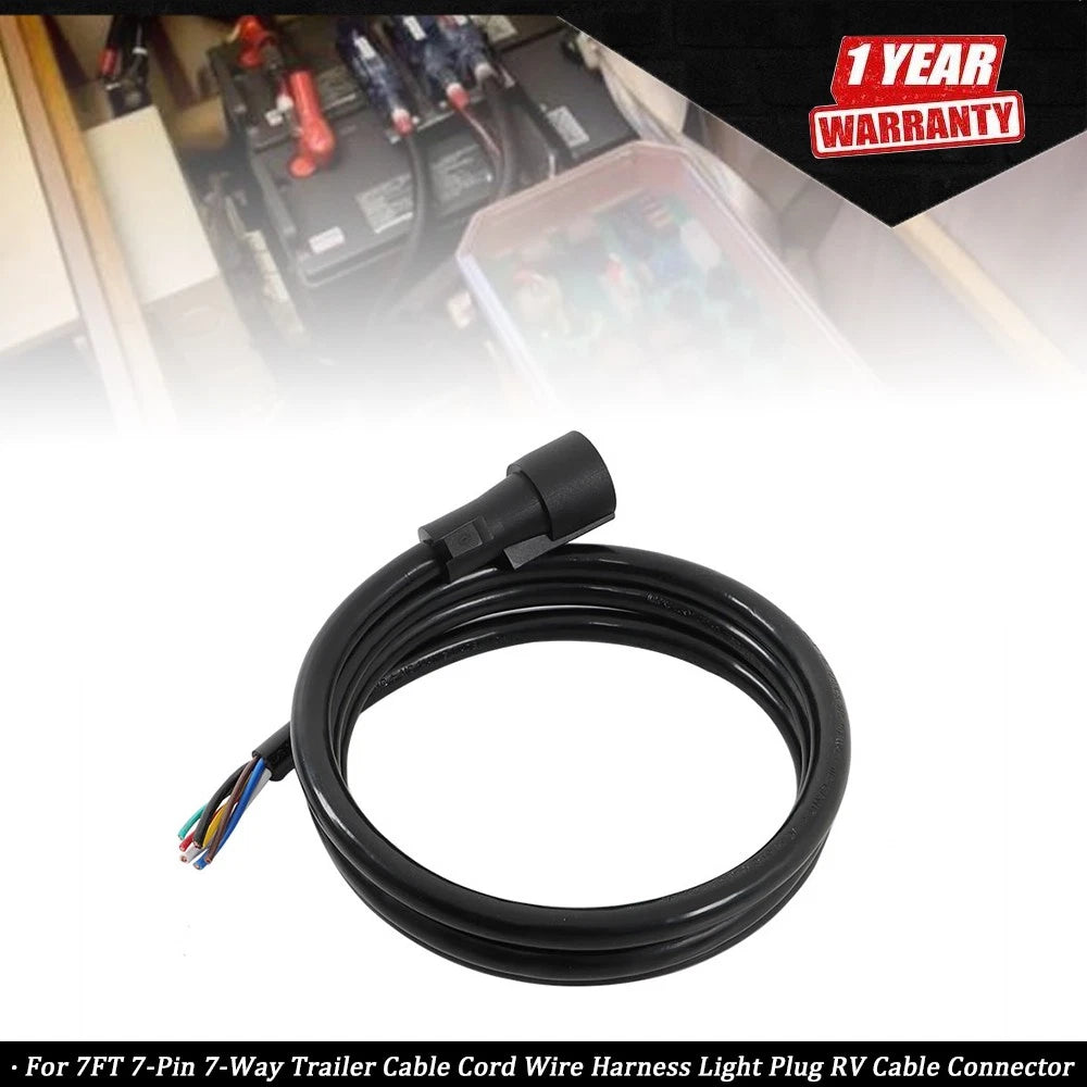 7FT 7-Pin 7-Way Trailer Cable for RV