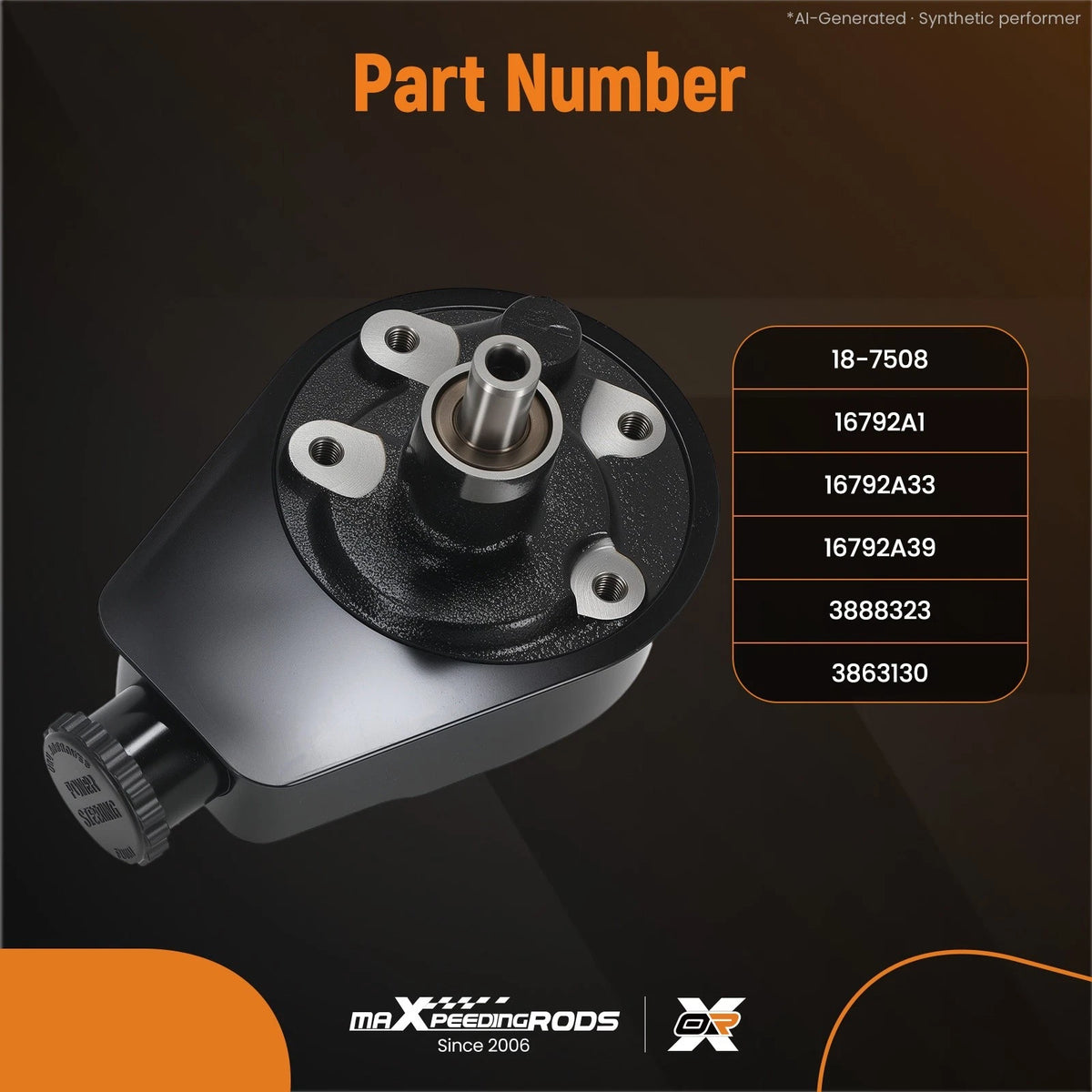 Front Power Steering Pump Kit for MerCruiser OMC 4.3L 5.7L V6 V8 (3888323)