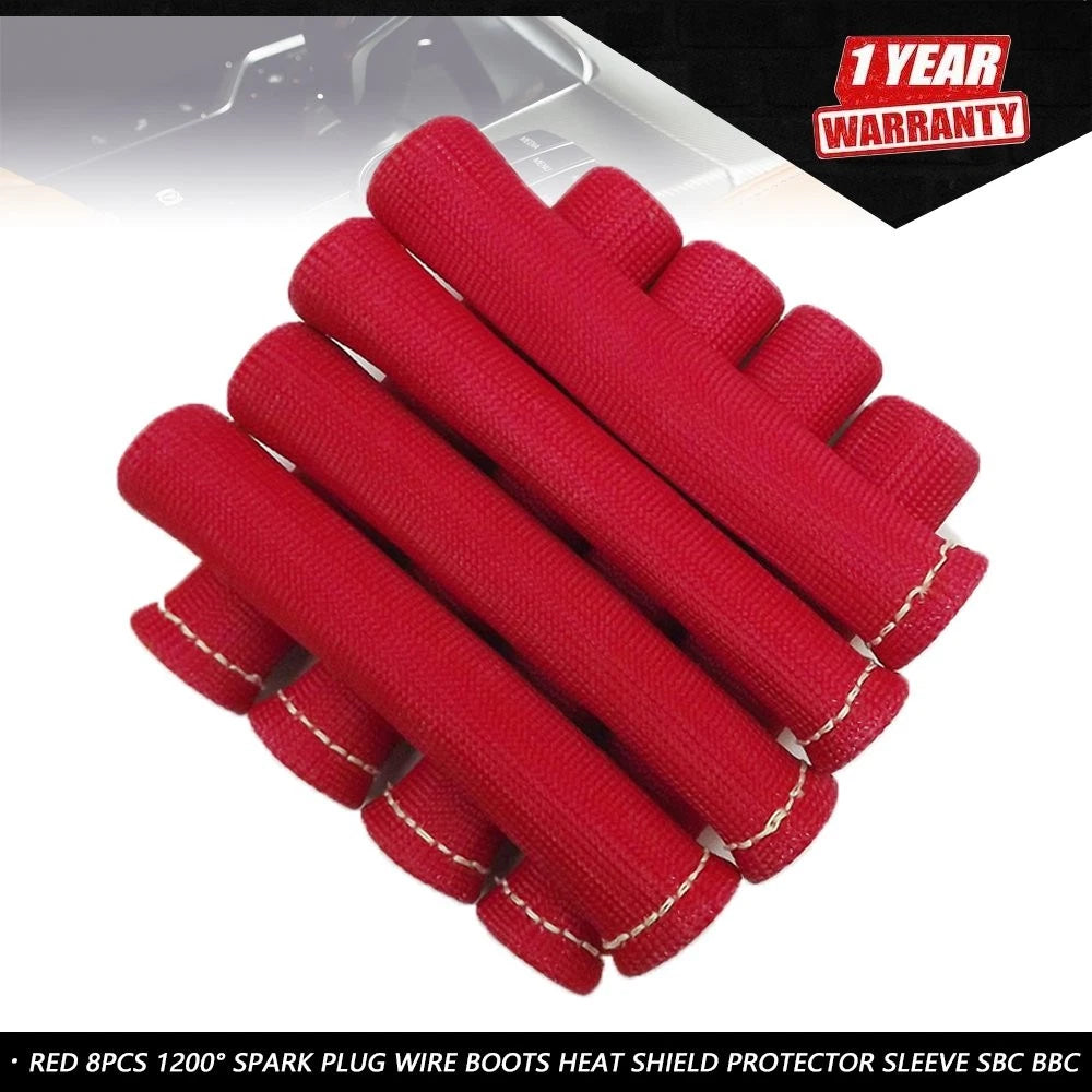 8Pcs Spark Plug Wire Boots Heat Shield Protector for SBC BBC 350
