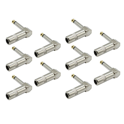 10PCS Right Angle Mono Phone Plug for Recording and Performances