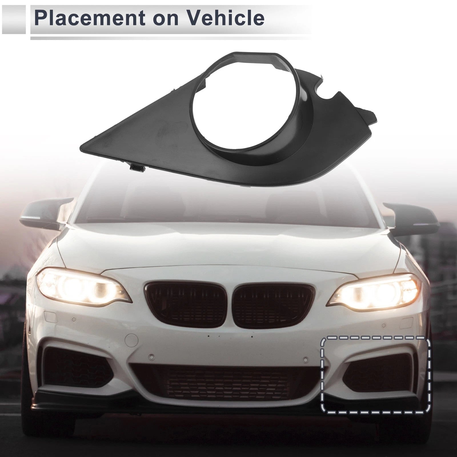 Left Front Fog Light Grill Replacement for BMW E60 E61 (2003–2009)