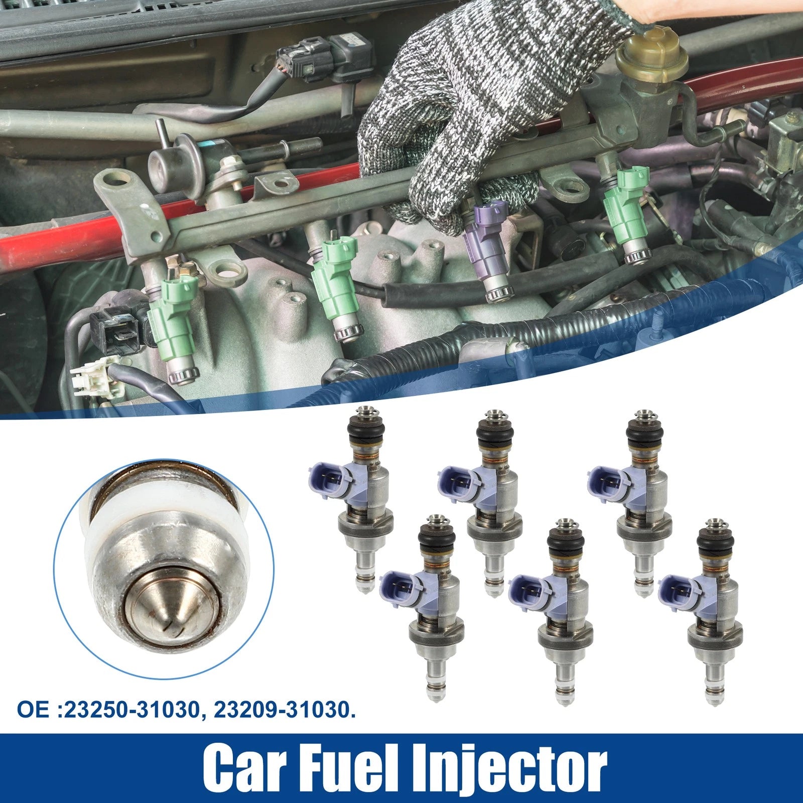 6pcs Fuel Injector Nozzle Replacement for Lexus GS350 (2007–2015)