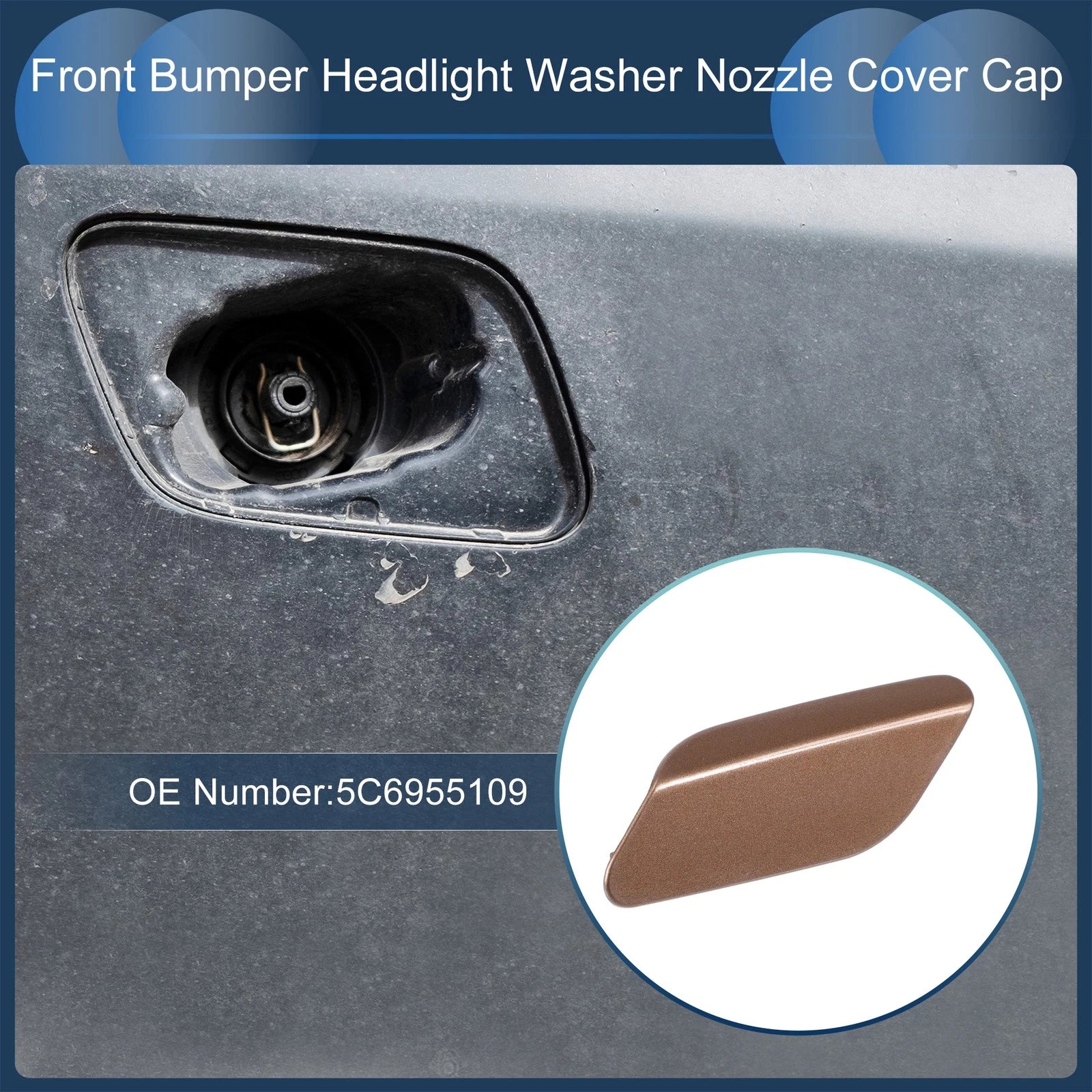 Washer Nozzle Cover Cap Front Left for Volkswagen Jetta A6 (2011–2014)