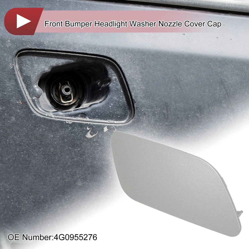 Front Right Washer Nozzle Cover Cap for Audi A6 C7 (2012–2017) 1 Pcs Silver Tone