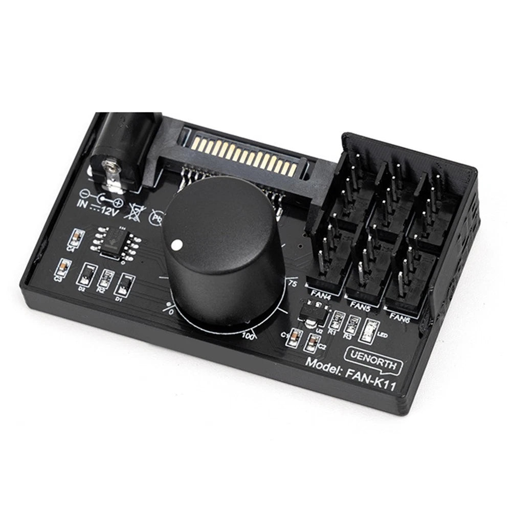 4-Way PWM Fan Speed Controller Hub for SATA Powered Server Fans