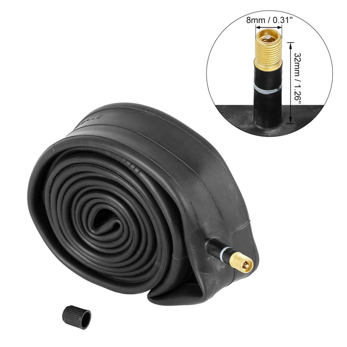 Bike Inner Tube 26 Inch Replacement for US Type Valve Bicycle (26 x 1.75-2.125)