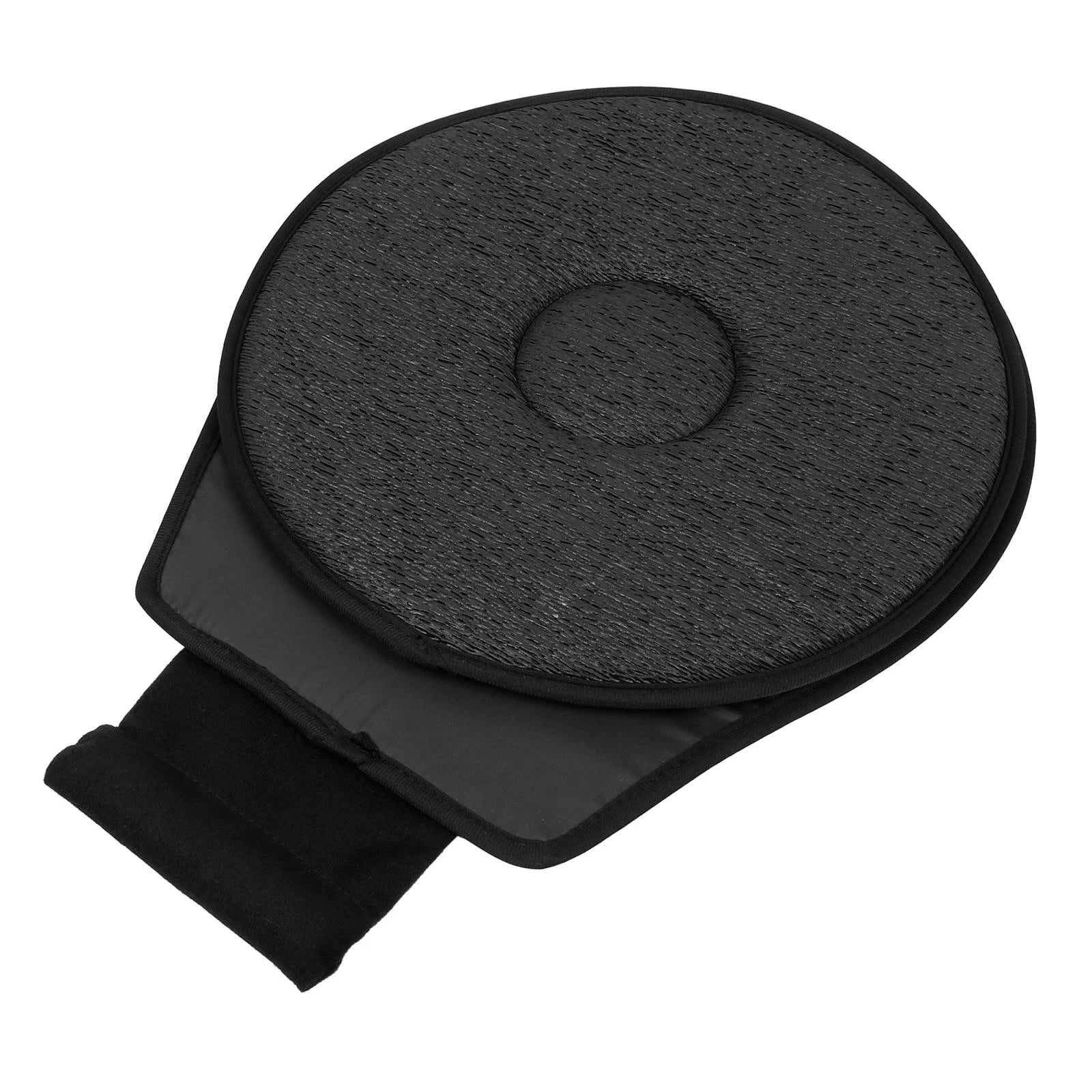 Car Seat Cushion for Universal Fit (Rotating, Thin, Black)